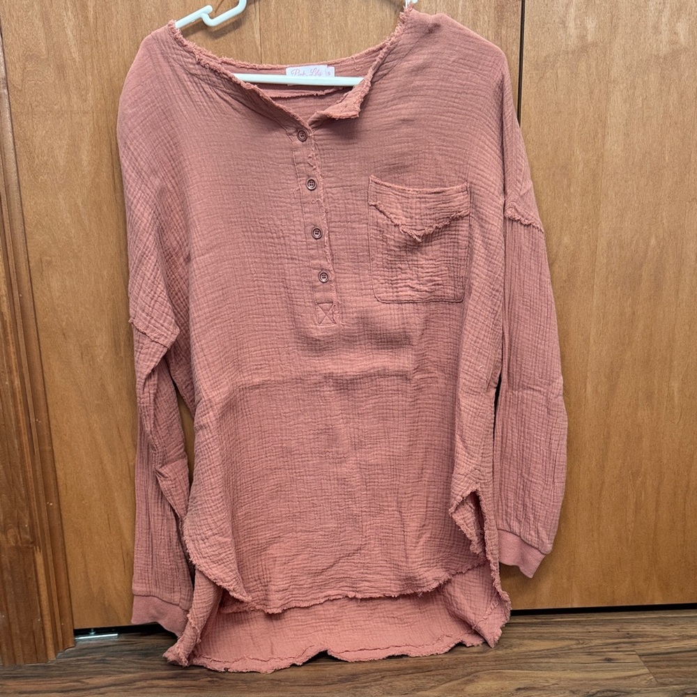 Pink Lily Dusty Orange  Shirt